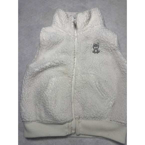 Carter's Other - Carter's Baby Sherpa Fleece Vest White Bear 12 Months Zip Up Soft Warm